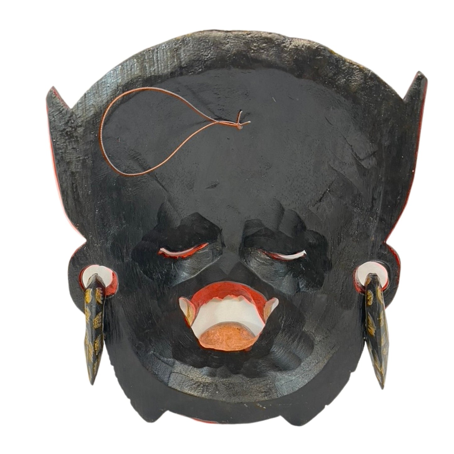 Balinese Mask Red Monkey Demon Bali Folk Wall Art Hand carved wood - Acadia World Traders