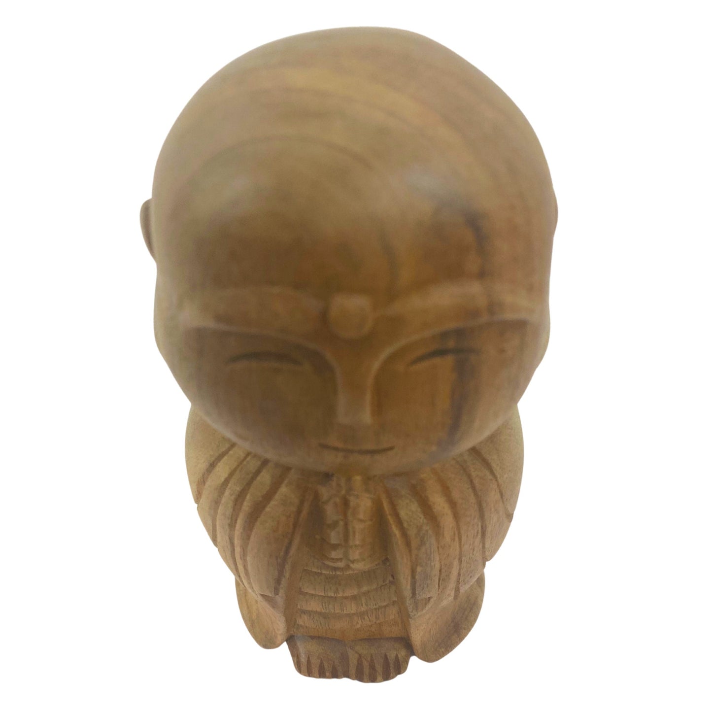 Namaste Blessing Jizo Buddha Sculpture Hand Carved wood statue Protector of Children Mothers Travelers