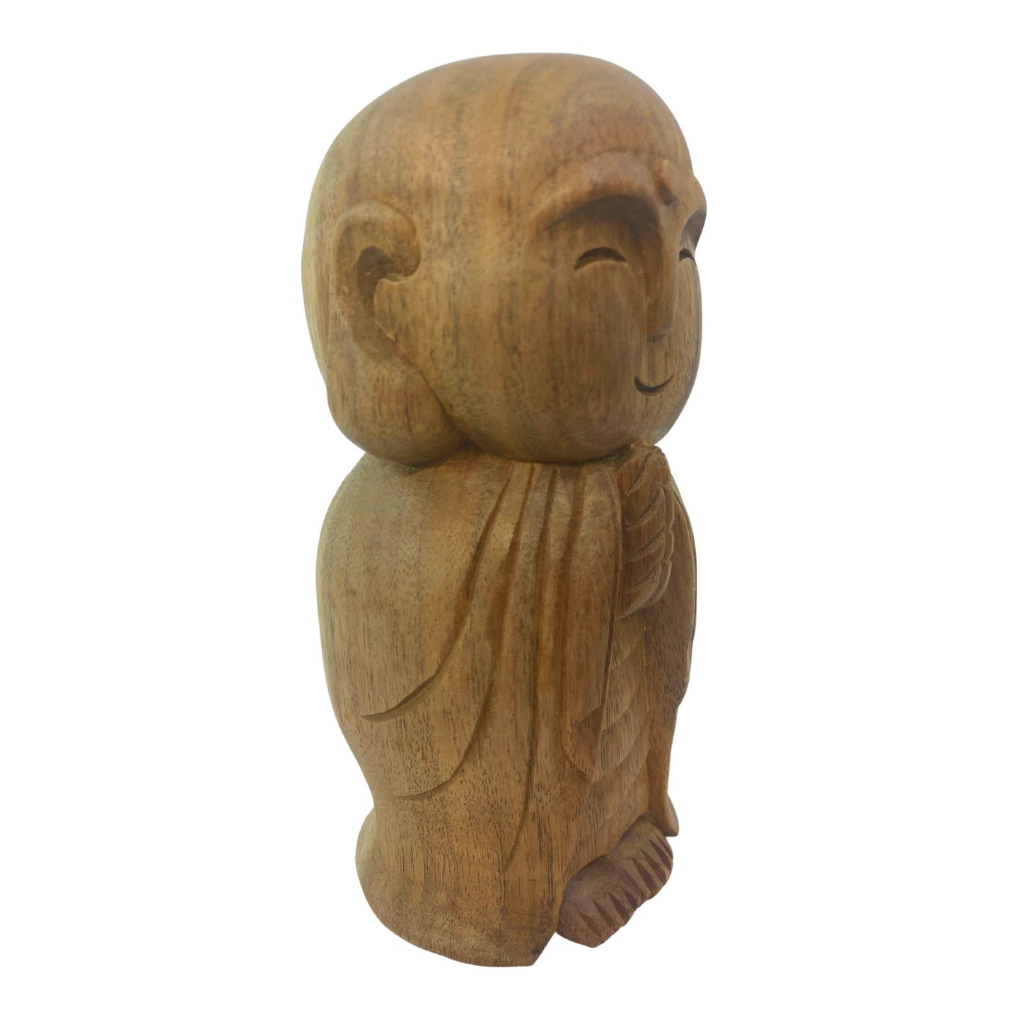 Namaste Blessing Jizo Buddha Sculpture Hand Carved wood statue Protector of Children Mothers Travelers