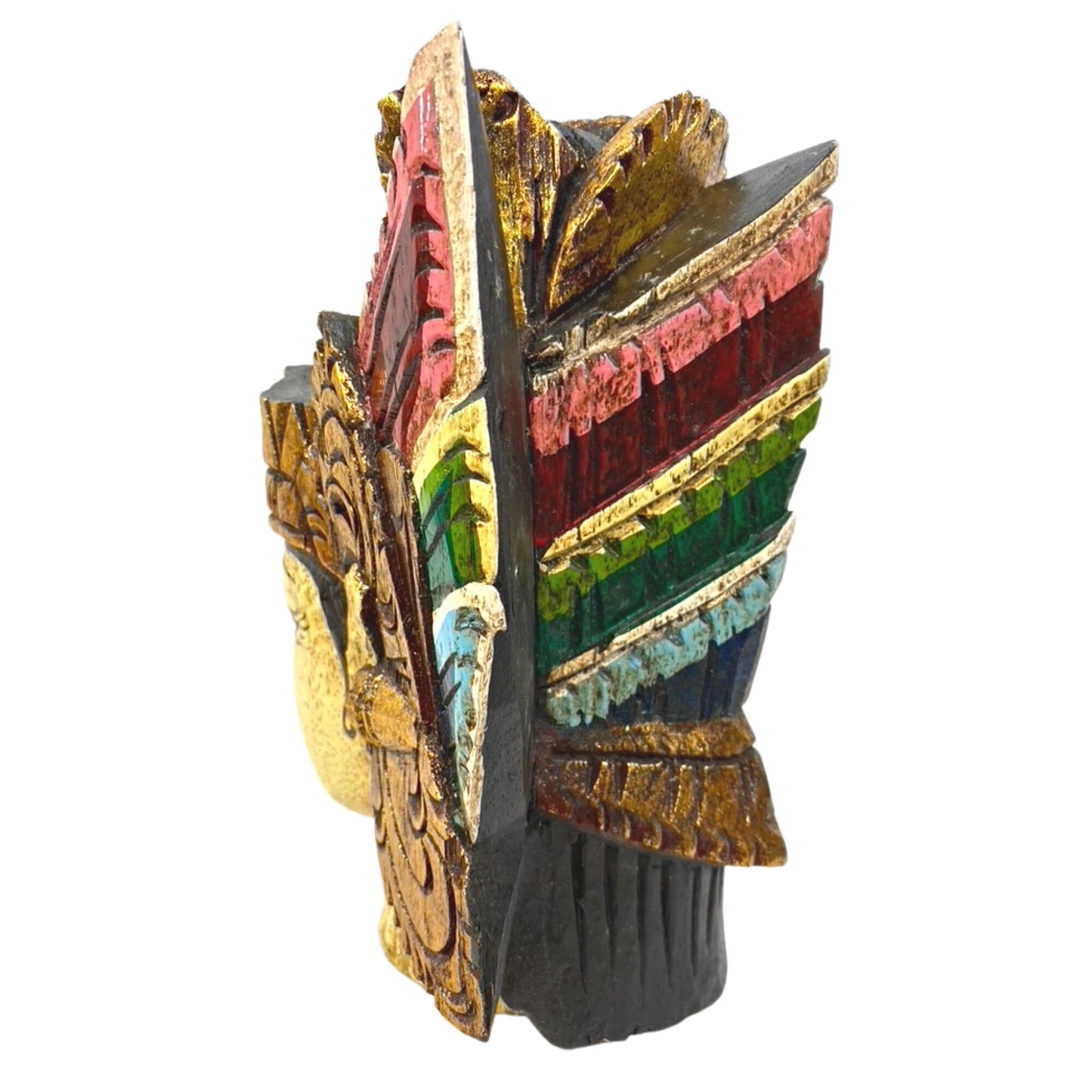 Dewi Sita Goddess Mask Ramayana Wall art carved wood Balinese Folk Art - Acadia World Traders