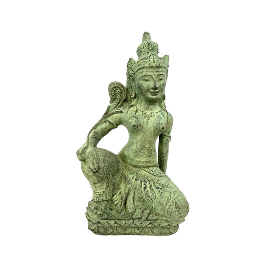 Dewi Sri Goddess Garden Statue Mother Goddess Abundance Fertility Sculpture Balinese hindu Art cast resin stone handcrafted Yard Decor green - Acadia World Traders