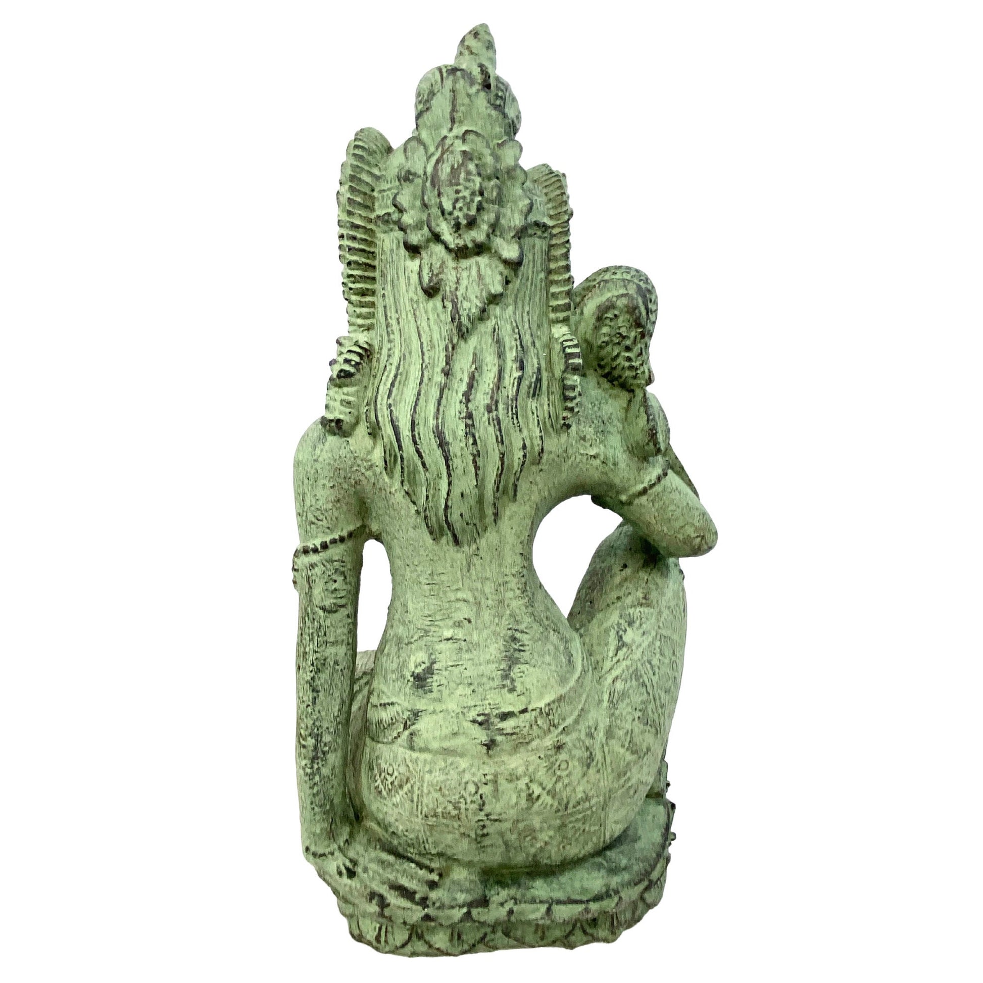 Dewi Sri Goddess Garden Statue Mother Goddess Abundance Fertility Sculpture Balinese hindu Art cast resin stone handcrafted Yard Decor green - Acadia World Traders