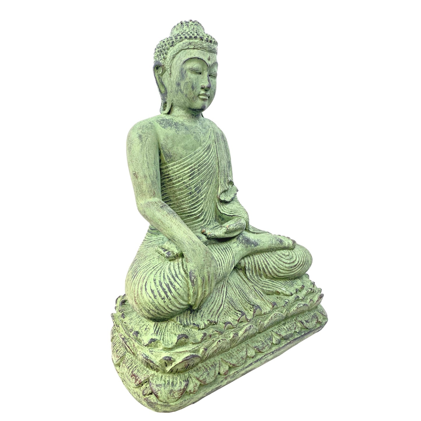 Meditating Buddha Garden Statue Calling the Earth to Witness cast RESIN stone Bali Yard Art Sculpture handmade Balinese Home Garden Decor - Acadia World Traders