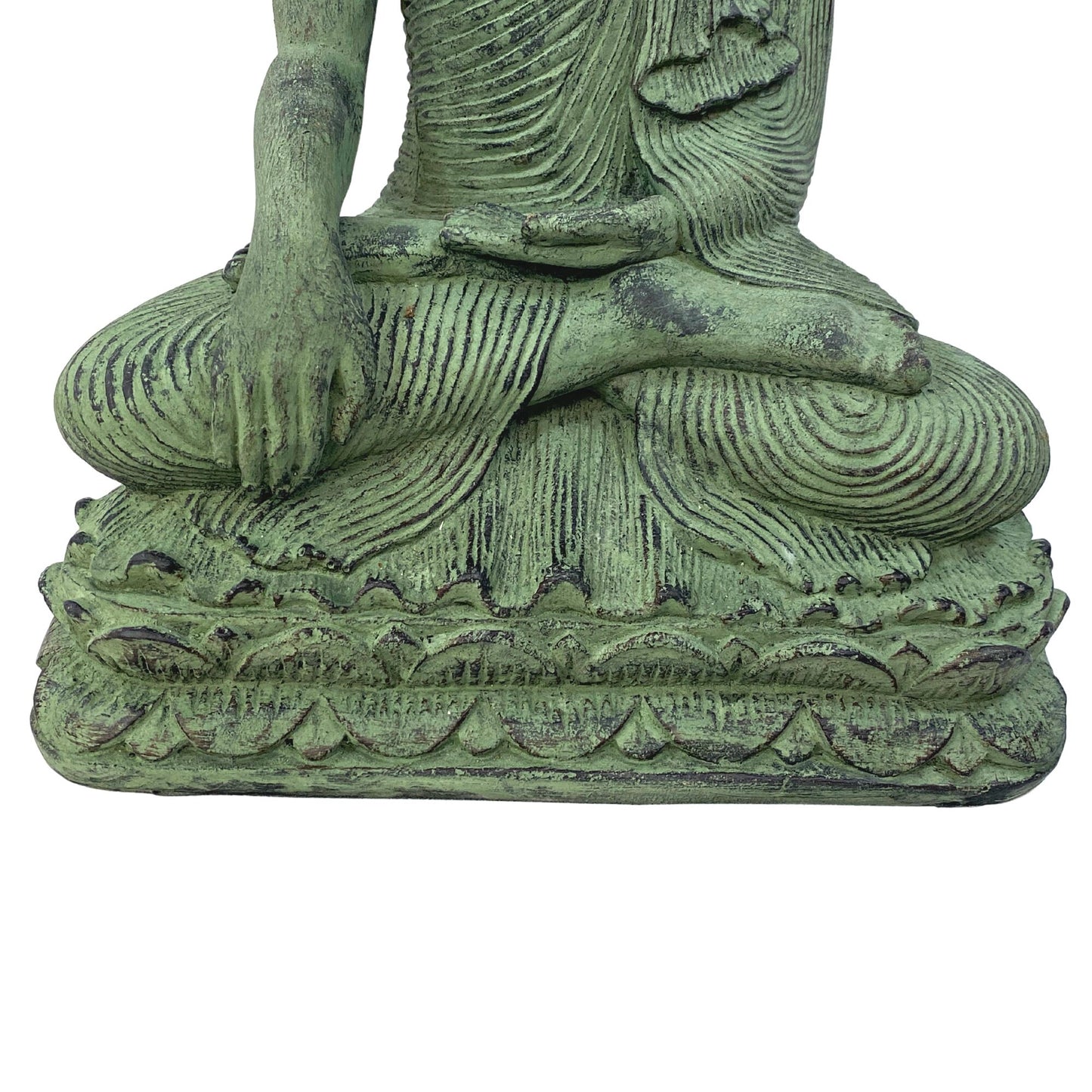 Meditating Buddha Garden Statue Calling the Earth to Witness cast RESIN stone Bali Yard Art Sculpture handmade Balinese Home Garden Decor - Acadia World Traders