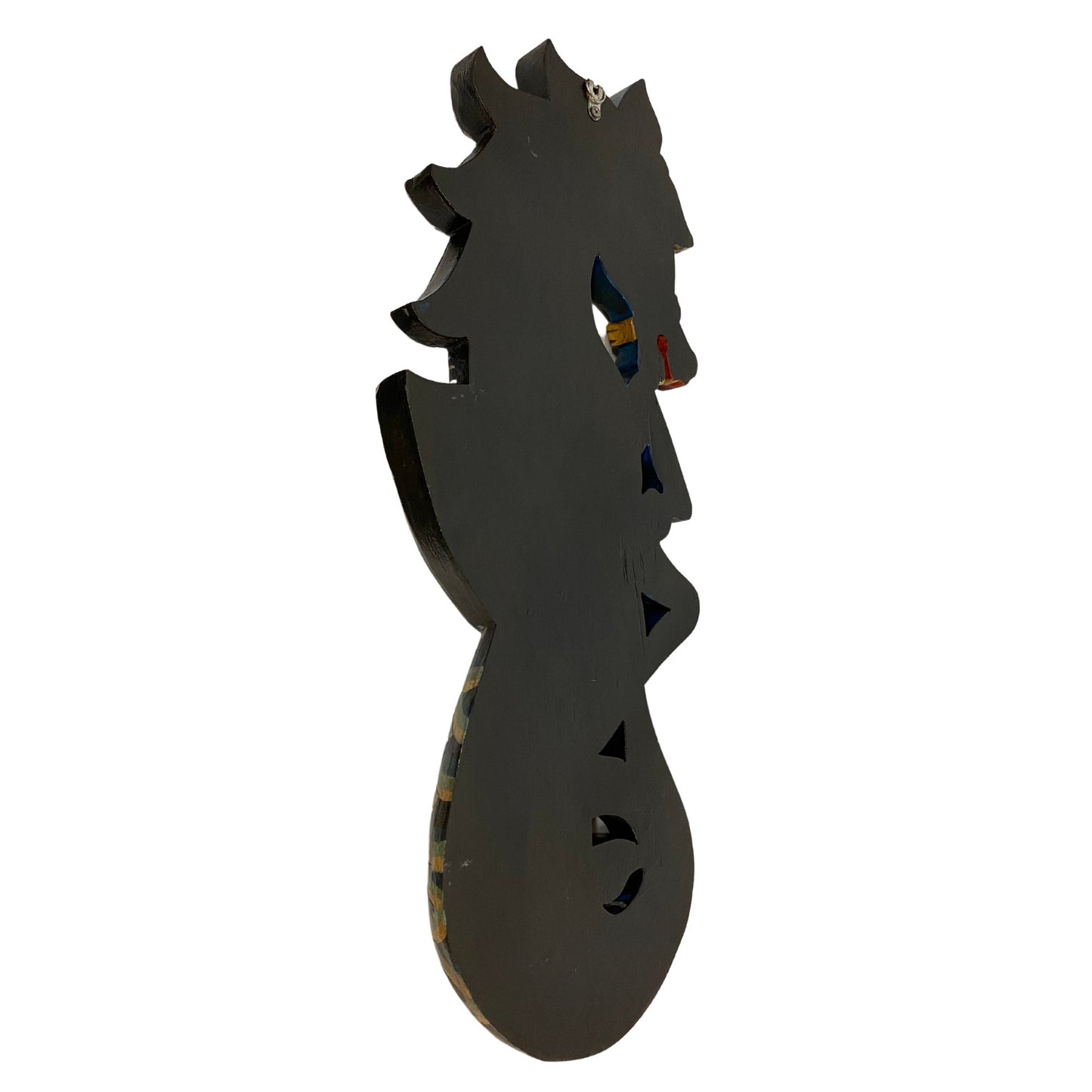Balinese Winged Seahorse Sea Horse Wall Art Decorative Panel Mermaid Hand Carved Wood Carving Painted Wall Sculpture Bali Folk Art Teal - Acadia World Traders