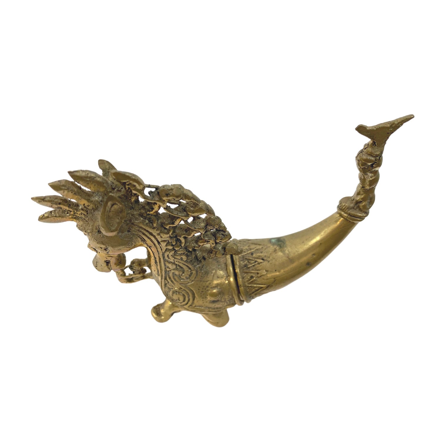 Tribal Seahorse Betel Nut Medicine container stash box handmade Cast Bronze Indonesian - Acadia World Traders