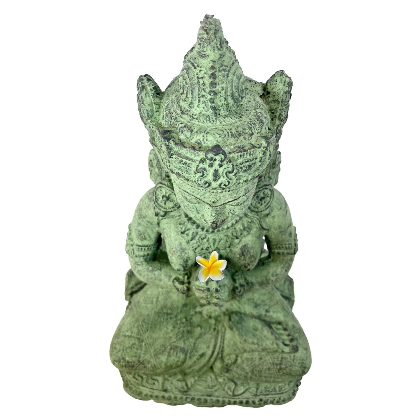 Balinese Dewi Tara Goddess Statue handmade cast stone resin volcanic sand Lakshmi Bali Hindu Art Eclectic Garden Decor Sculpture