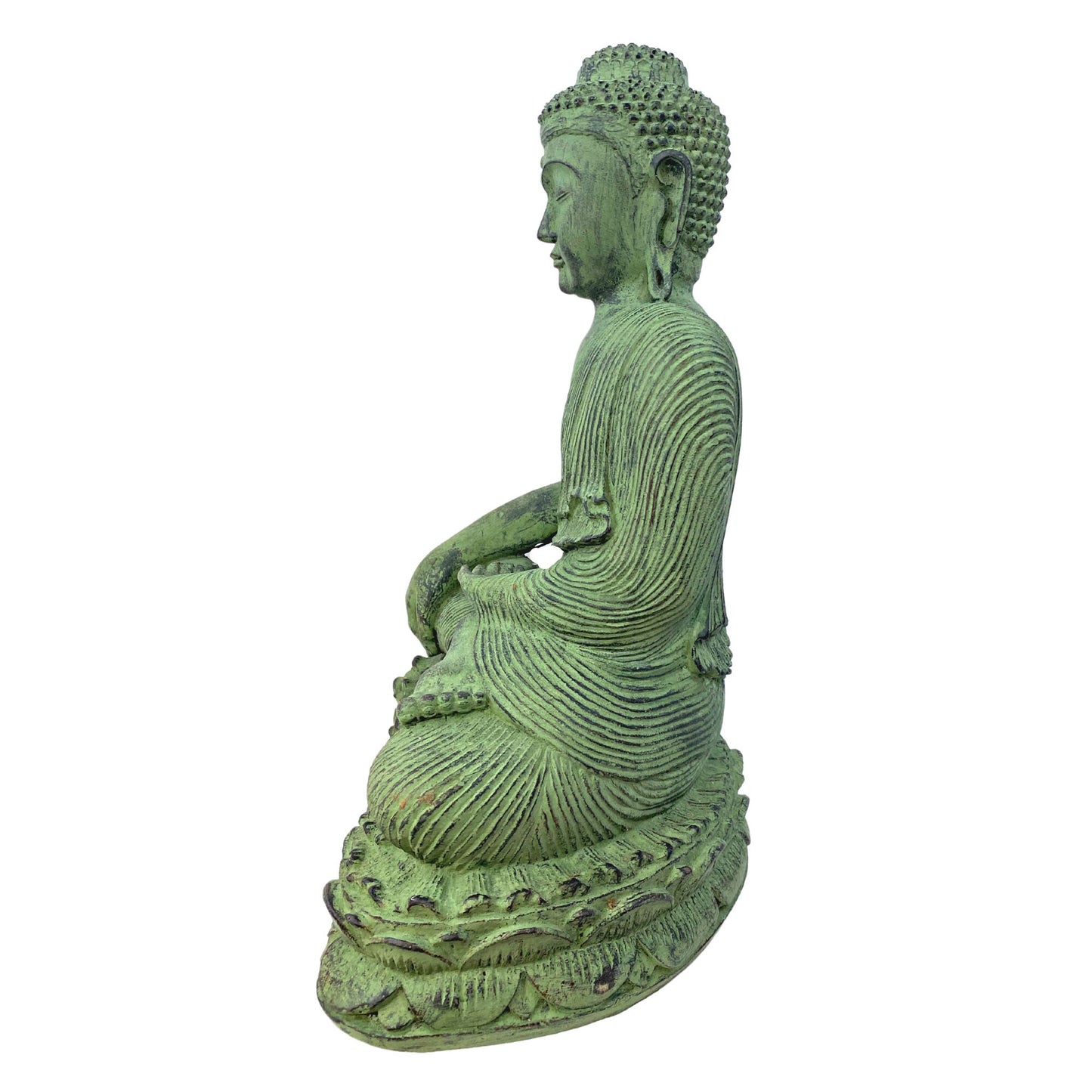 Meditating Buddha Garden Statue Calling the Earth to Witness cast RESIN stone Bali Yard Art Sculpture handmade Balinese Home Garden Decor - Acadia World Traders