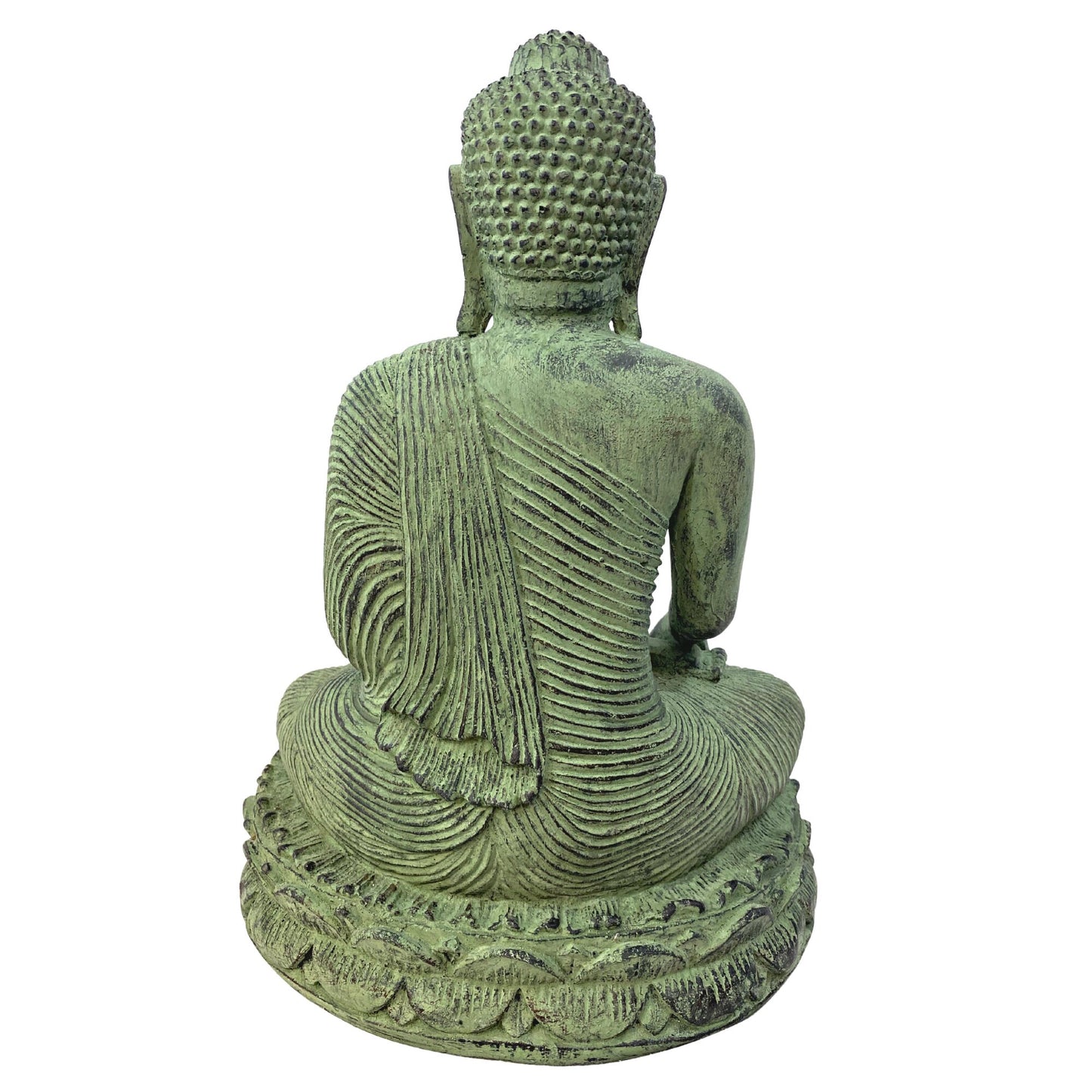 Meditating Buddha Garden Statue Calling the Earth to Witness cast RESIN stone Bali Yard Art Sculpture handmade Balinese Home Garden Decor - Acadia World Traders