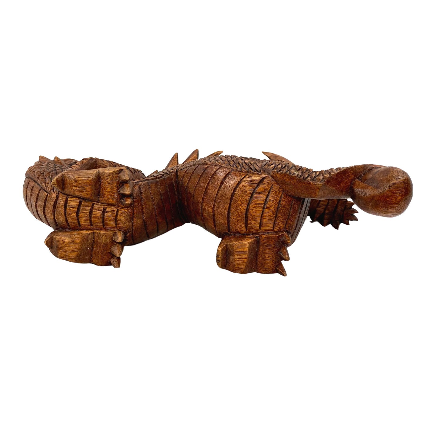 Asian Dragon Naga with Wishing Pearl Statue hand carved Suar wood Sculpture Indonesian Balinese Art Prosperity Abundance
