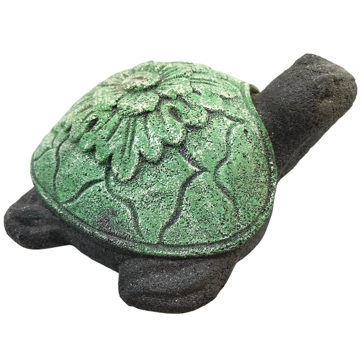 World Turtle Incense Holder: Handcrafted Balinese Cast Lava Stone, Garden Decor