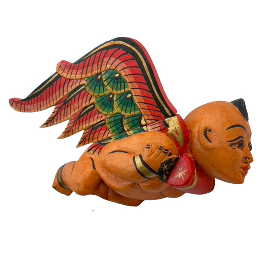 Winged Balinese Baby mobile Lingam Flying Dick Statue Cradle guardian Spiritchaser Carved wood Bali art