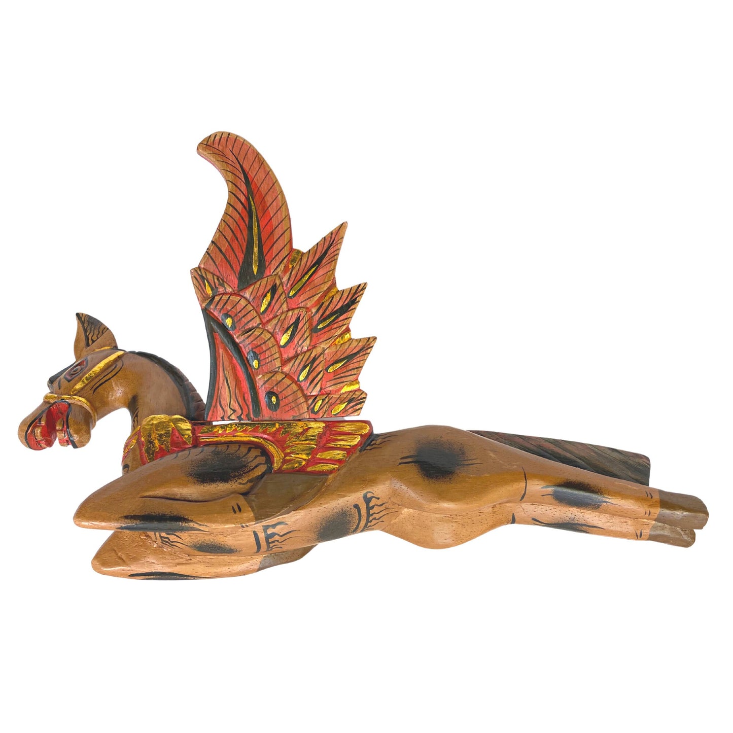 Winged Pegasus Flying Horse Mobile Crib Guardian Spiritchaser Hand Carved wood Bali Folk Art Boho Eclectic Decor