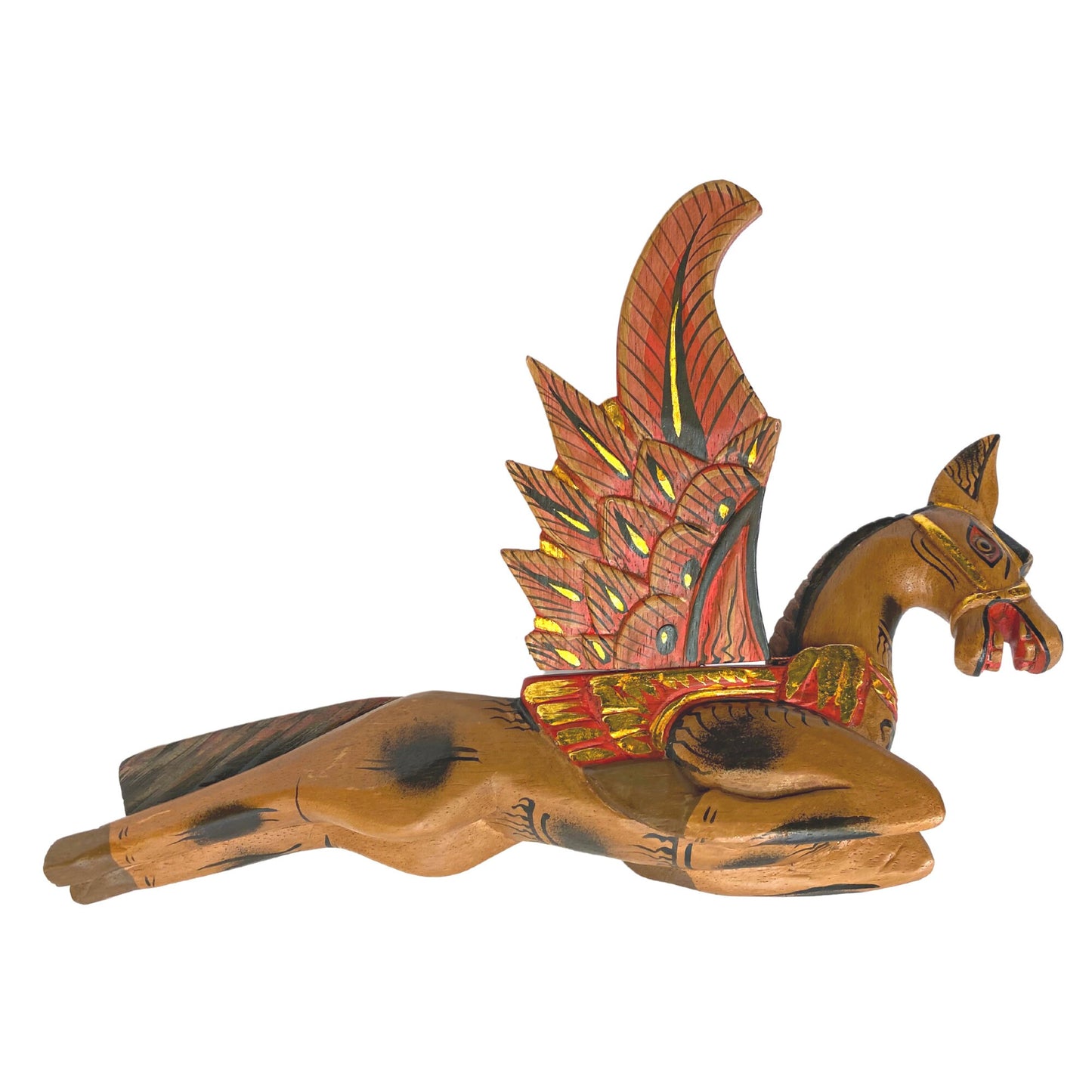 Winged Pegasus Flying Horse Mobile Crib Guardian Spiritchaser Hand Carved wood Bali Folk Art Boho Eclectic Decor