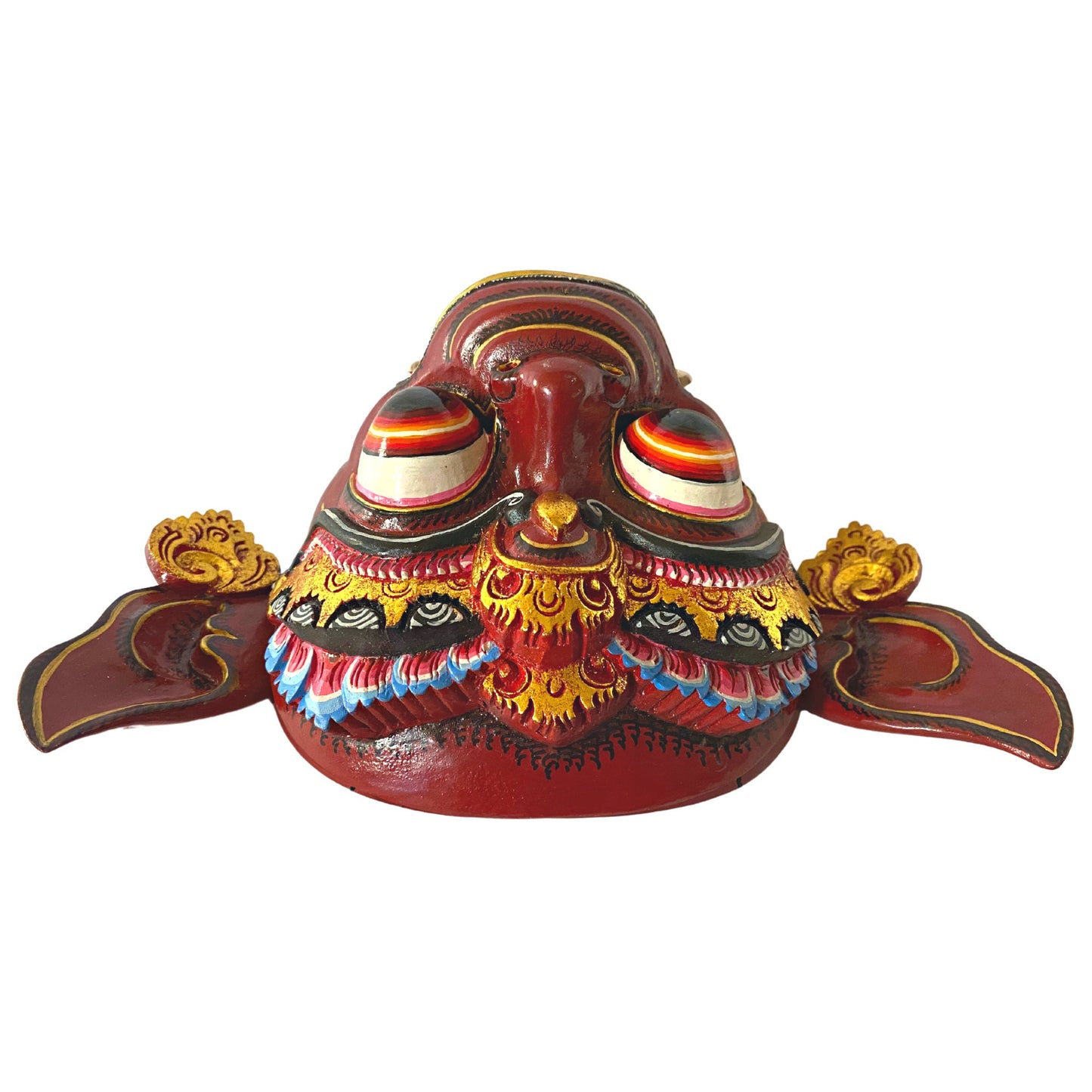 Barong Mask Hanuman Red Monkey Demon Topeng Authentic Balinese Dance mask Hand Carved Polychrome Wood Carving Wall Bali Folk Art