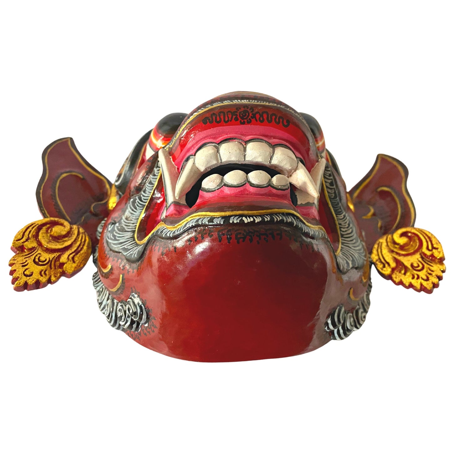 Barong Mask Hanuman Red Monkey Demon Topeng Authentic Balinese Dance mask Hand Carved Polychrome Wood Carving Wall Bali Folk Art