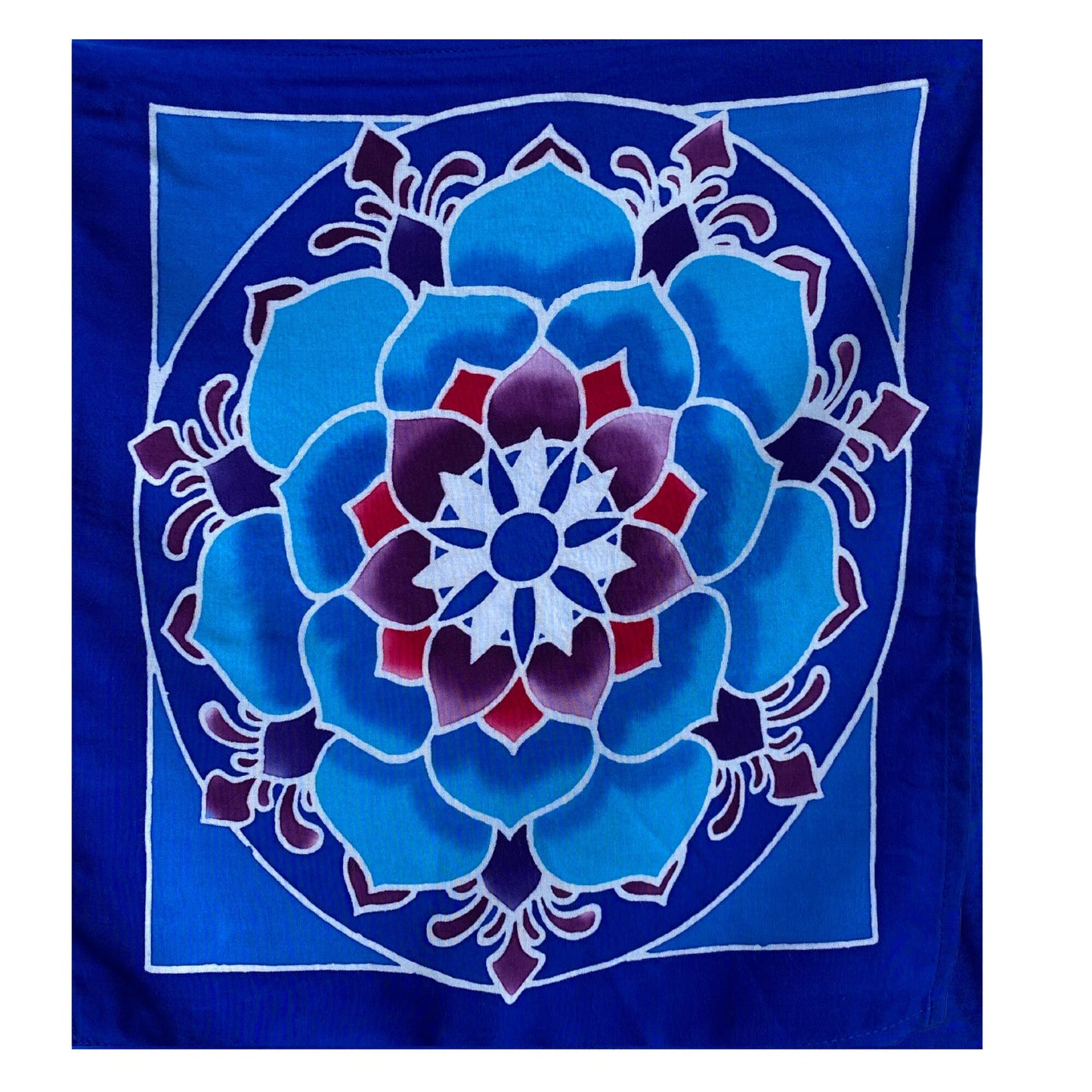 Sacred Mandala Prayer Flag Bali Hand Drawn Batik Wall Art Lotus Om ॐ Yin Yang Sacred Geometry Garden Yard Art Boho Decor