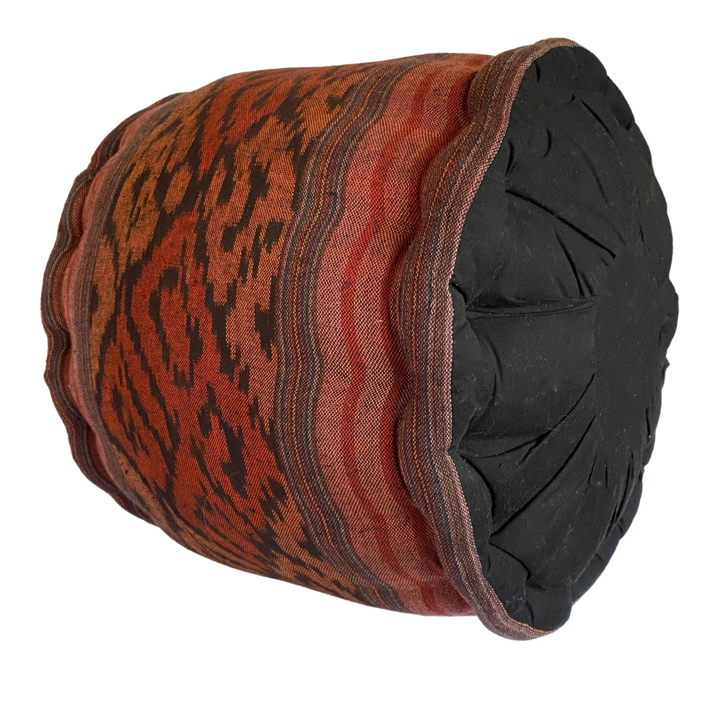 Ikat Floor Pillow Pouf Ottoman Cushion Hand woven Red Balinese Textile Handcrafted Organic Kapok Bali Batik Boho decor