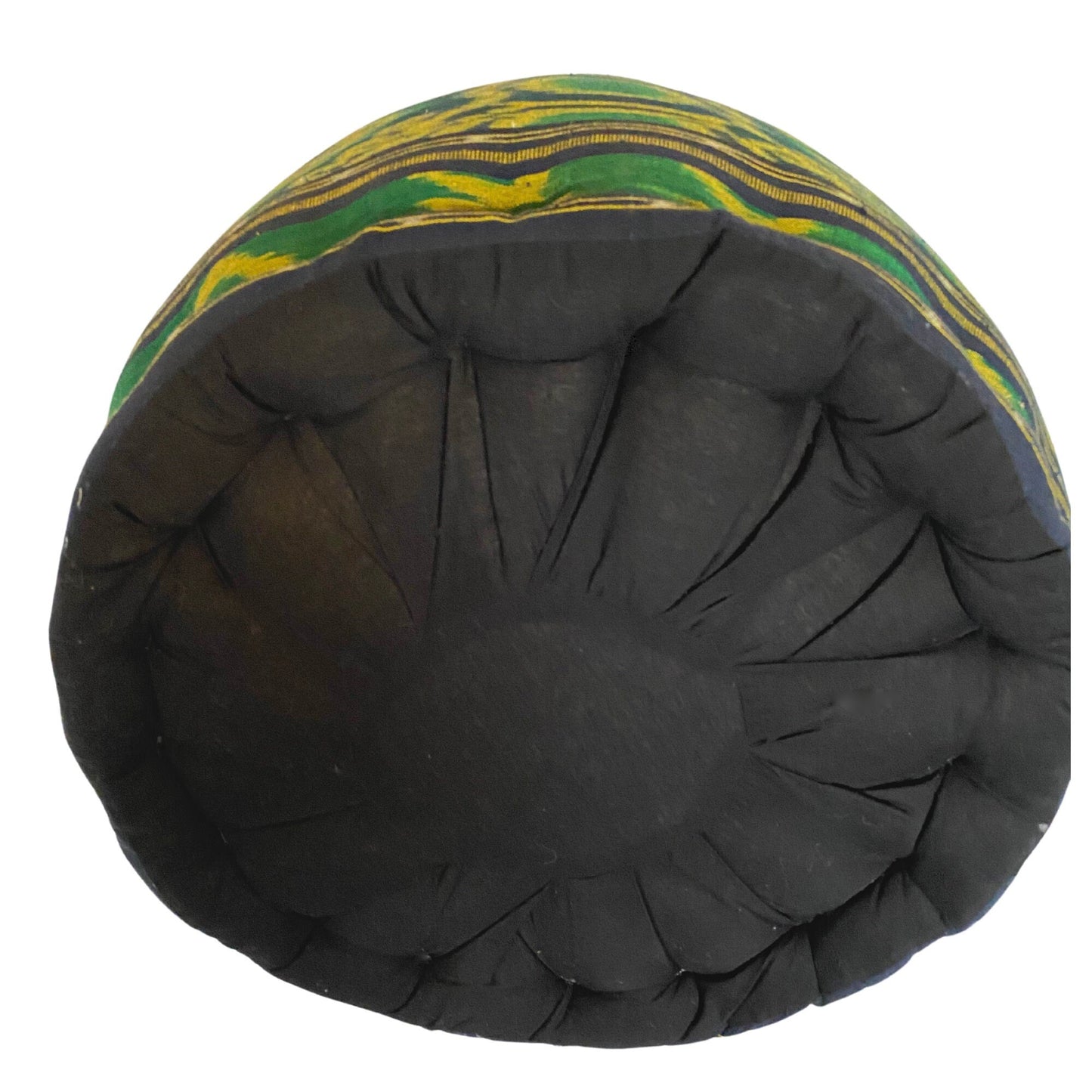 Ikat Floor Pillow Pouf Ottoman Cushion Hand woven Green Blue Balinese Textile Handcrafted Organic Kapok Bali Batik Boho decor