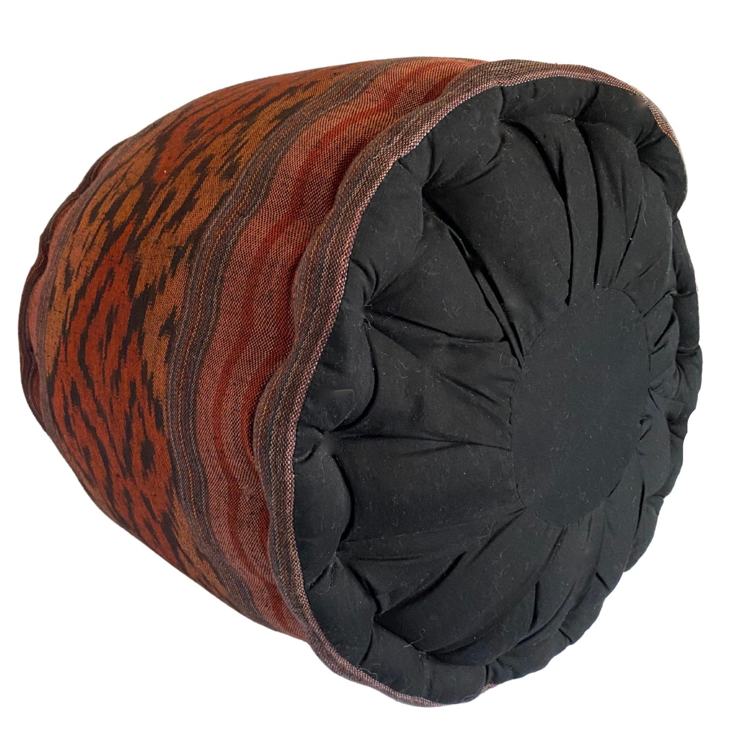Ikat Floor Pillow Pouf Ottoman Cushion Hand woven Red Balinese Textile Handcrafted Organic Kapok Bali Batik Boho decor
