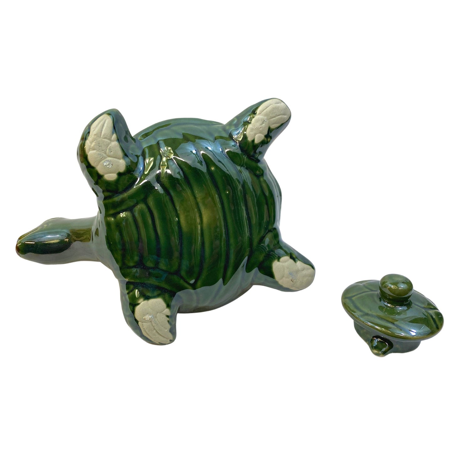 Handmade Sea Turtle Teapot, Balinese Celadon Green Ceramic Pottery