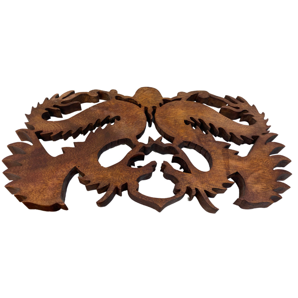 Balinese Dragon Wood Carving: Winged Antaboga Wall Art, Asian Decor