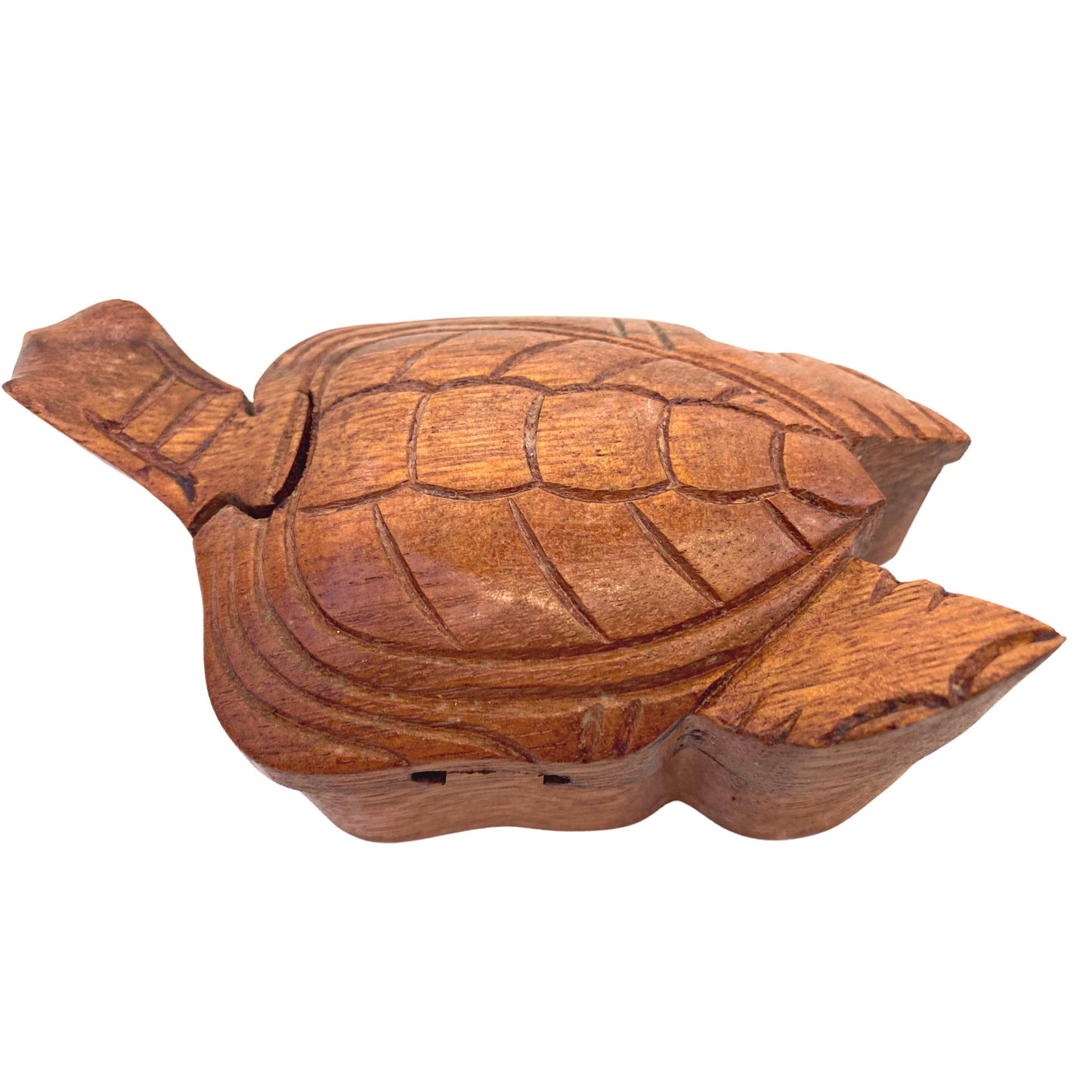 Sea Turtle Secret Puzzle stash Box Trinket Box Jewelry Gift Box Hand Carved Wood Marine Life