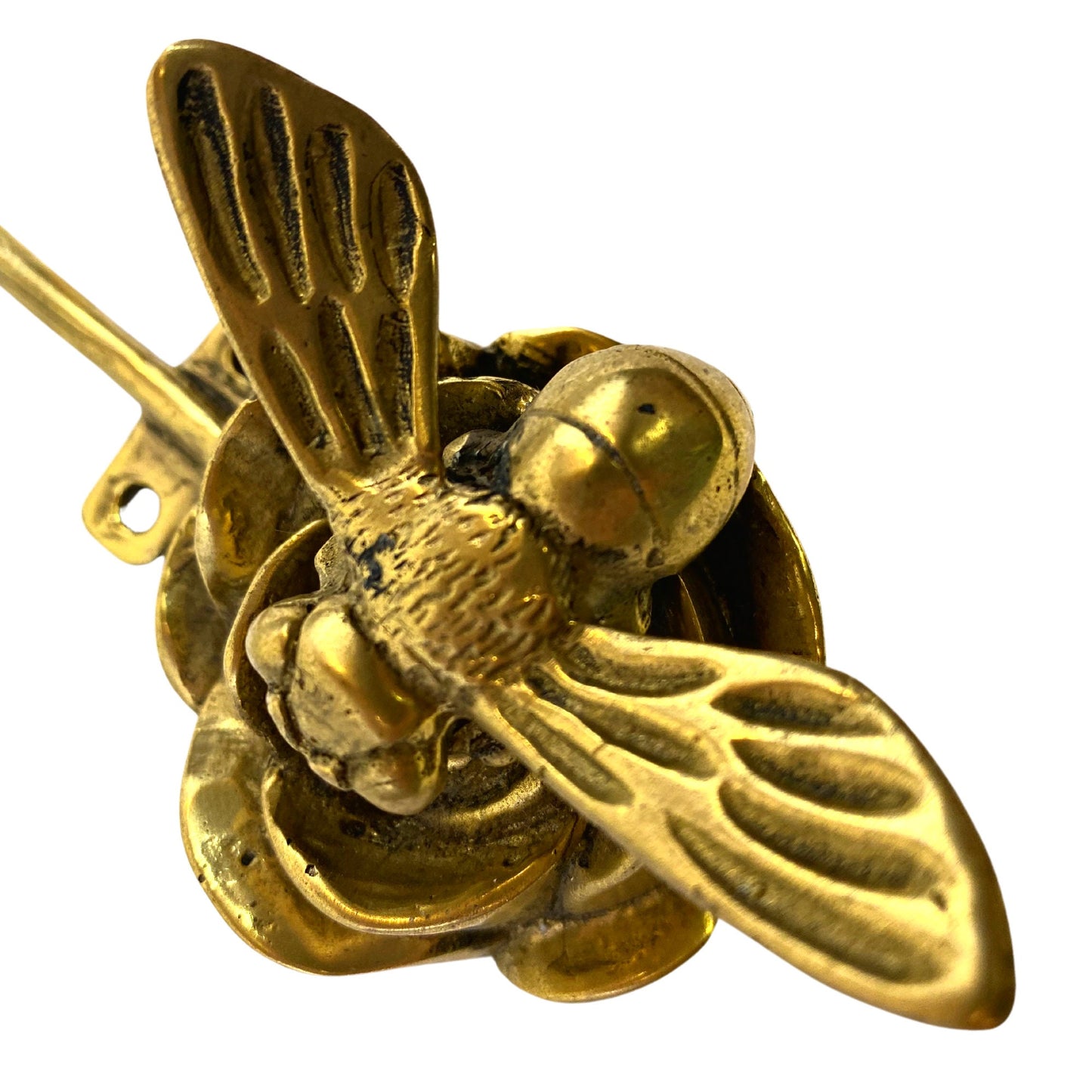 Rose and Bee Wall hook handmade solid brass coat hook gold metal Home decor