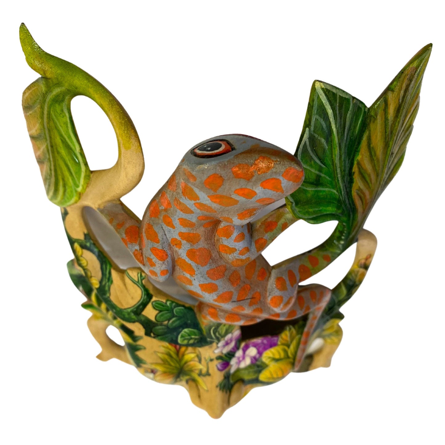 Balinese Gecko Goddess Dream Mask Abstract Mask Hand Painted Carved Wood Carving Bali Wall Decor Art