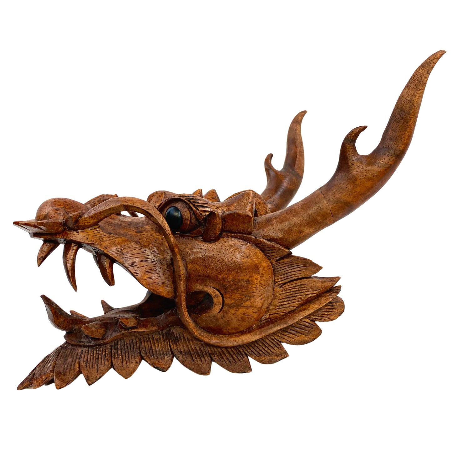 Horned Dragon Cosmic Naga Mask Hand Mask Wall art hand carved Suar wood Bali Art Asian style Decor