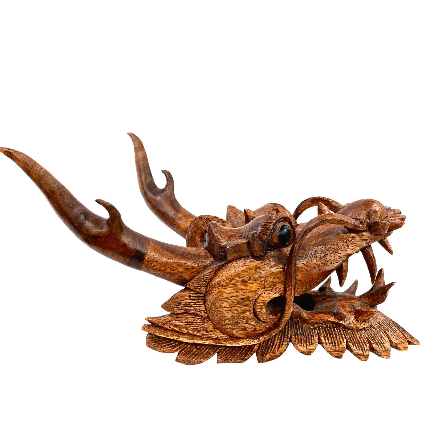 Horned Dragon Cosmic Naga Mask Hand Mask Wall art hand carved Suar wood Bali Art Asian style Decor