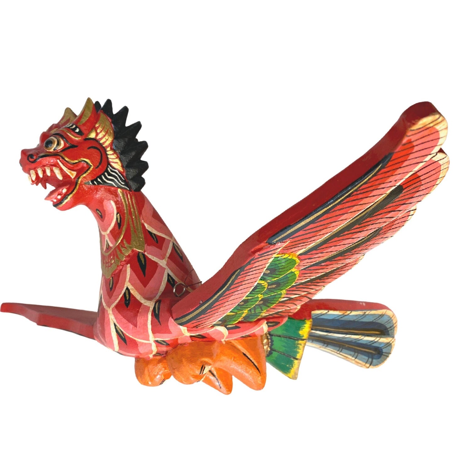 Balinese Flying Singa Mobile Lion Spiritchaser Garuda Demon Chaser Guardian Hand Carved Wood Carving Bali Folk Art