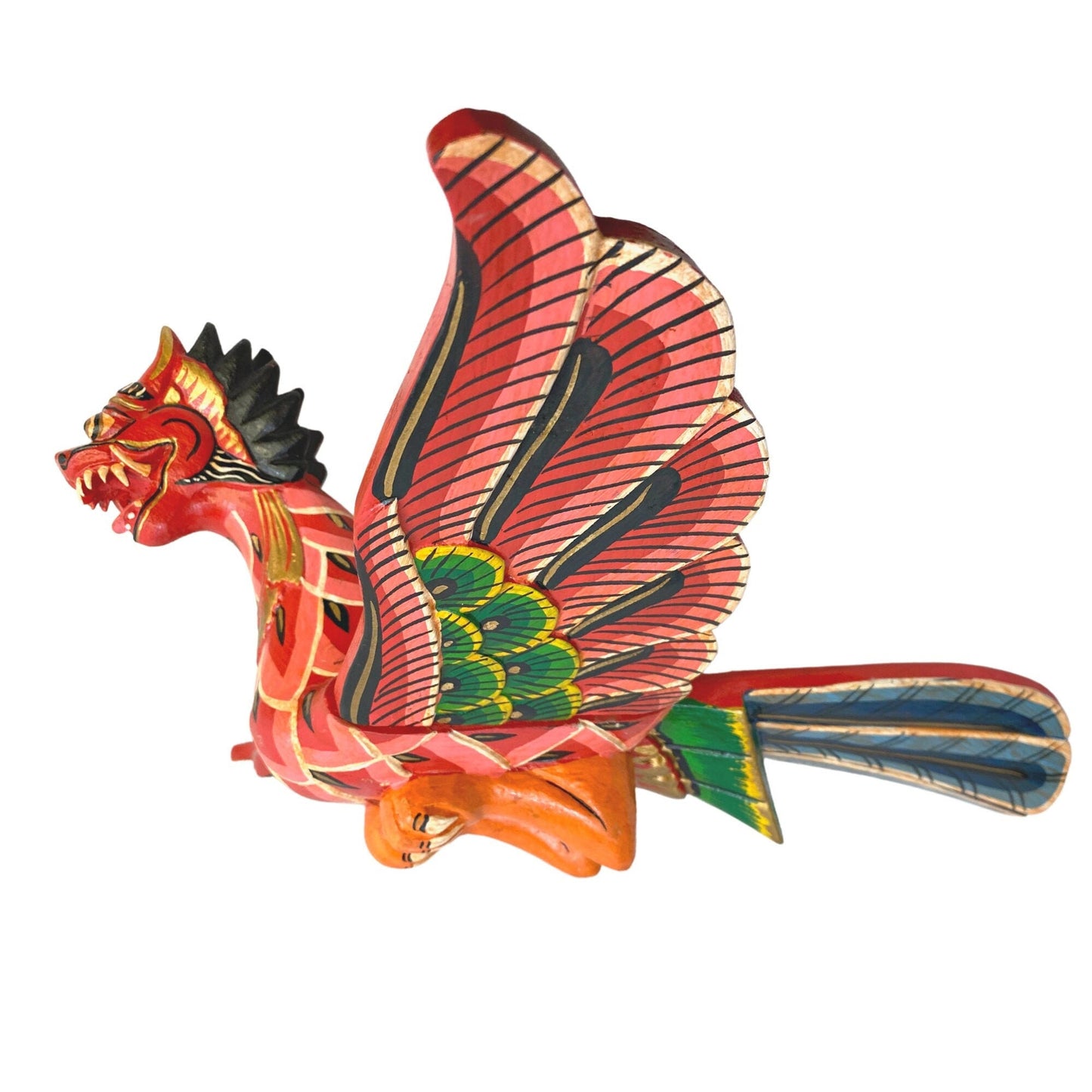 Balinese Flying Singa Mobile Lion Spiritchaser Garuda Demon Chaser Guardian Hand Carved Wood Carving Bali Folk Art