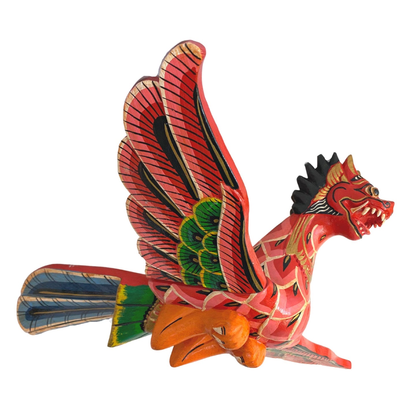 Balinese Flying Singa Mobile Lion Spiritchaser Garuda Demon Chaser Guardian Hand Carved Wood Carving Bali Folk Art