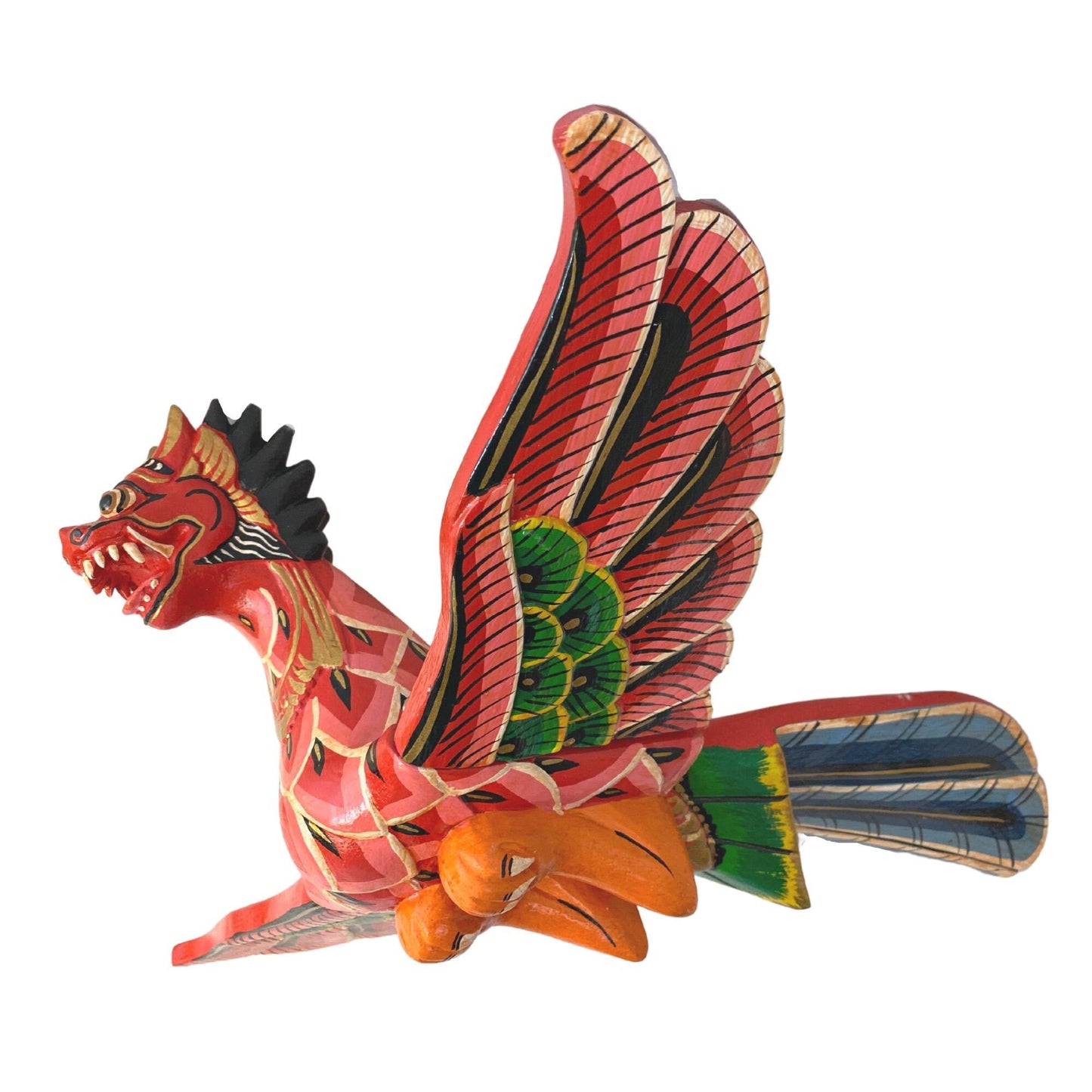 Balinese Flying Singa Mobile Lion Spiritchaser Garuda Demon Chaser Guardian Hand Carved Wood Carving Bali Folk Art