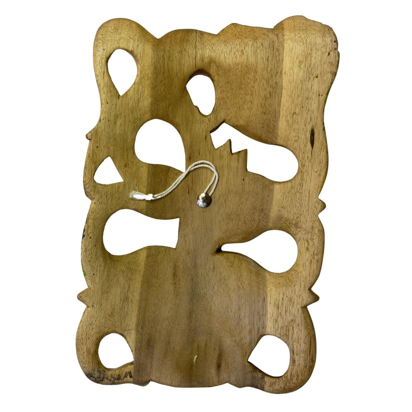 Balinese Hand Carved Wood Mask: Forest Goddess Abstract Carving, Bali Wall Art