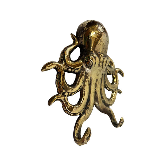 Octopus Kraken Wall Hook Solid Bronze Nautical Beach cottage Decor Bali Art