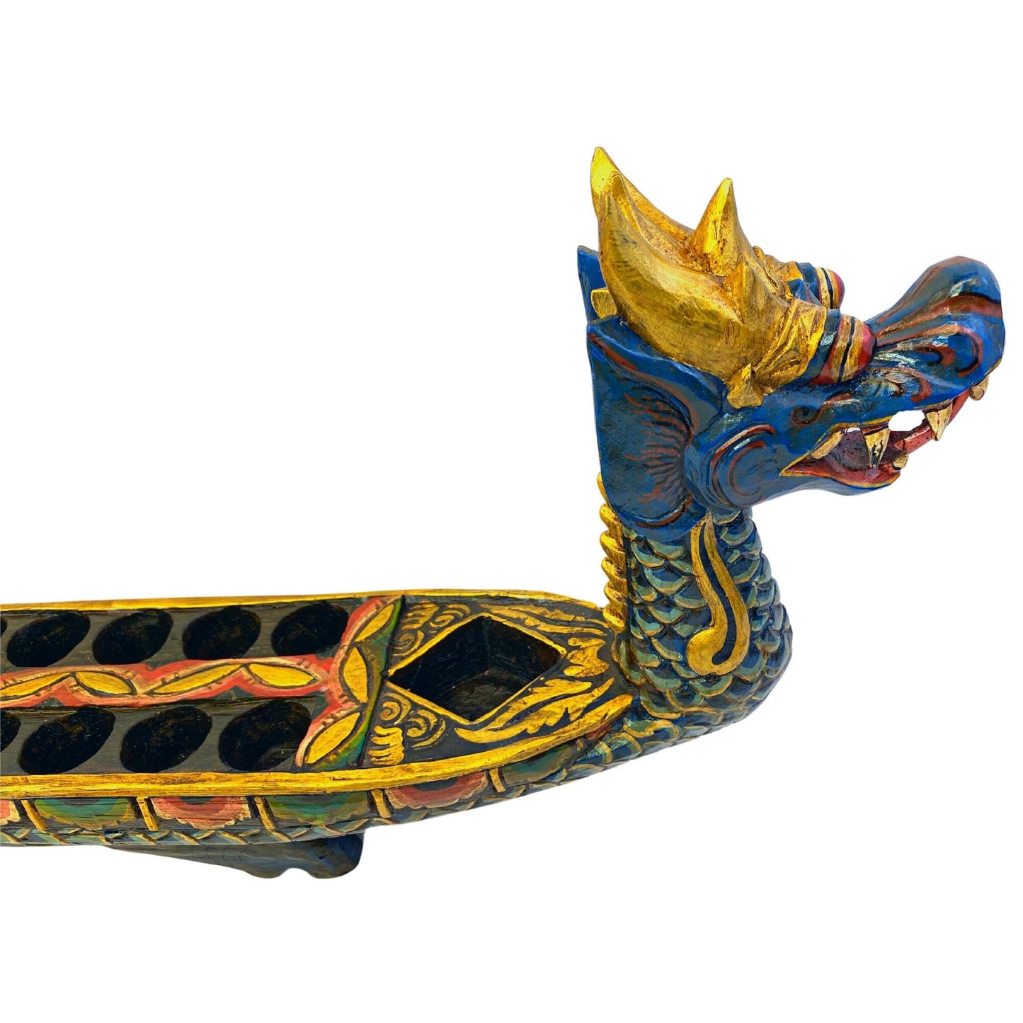 Hand Carved Dragon Mancala Traditional Board Game: Balinese Polychrome Wood Carving