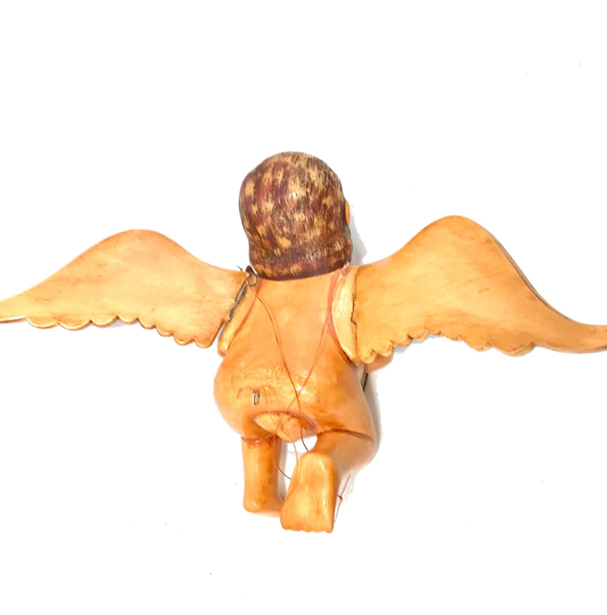 Balinese Flying Jerry Garcia Angel Mobile Cradle Guardian Spiritchaser Hand Carved wood Carving Bali Folk art - Acadia World Traders