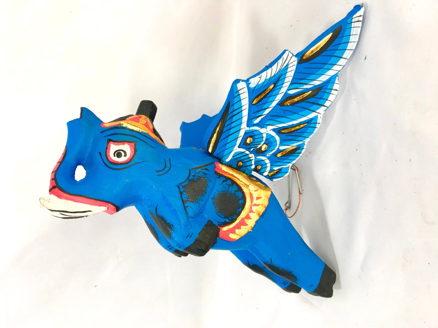 Balinese Winged flying Blue Elephant mobile Spirit Chaser 9"