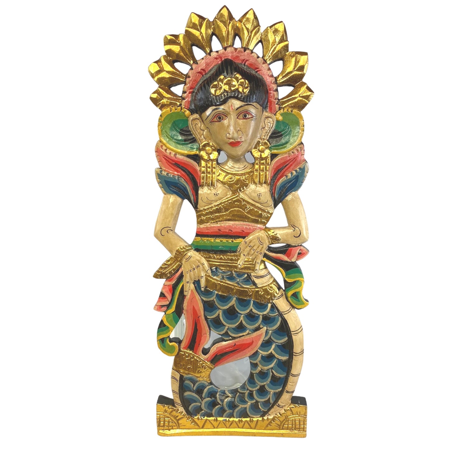 Balinese Panel Mermaid Dewi Goddess Hand carved wood Bali wall art Set 2