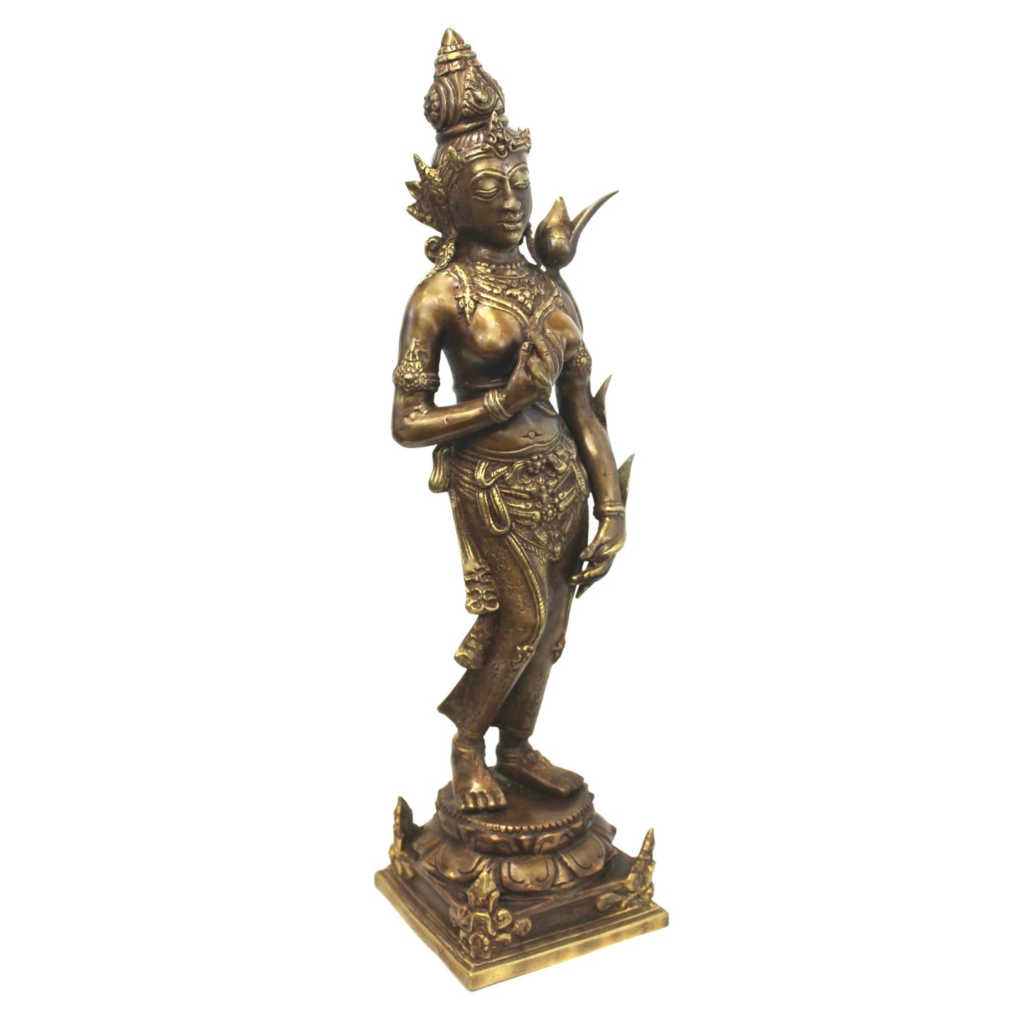 Dewi Tara Buddhist Goddess of Compassion Bodhisattva in Mahayana Buddhism Statue Lost wax cast Bronze Sculpture Handmade Bali Indonesia
