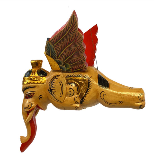 Flying Elephant mobile demon chaser Bali carved wood Balinese folk Art - Acadia World Traders