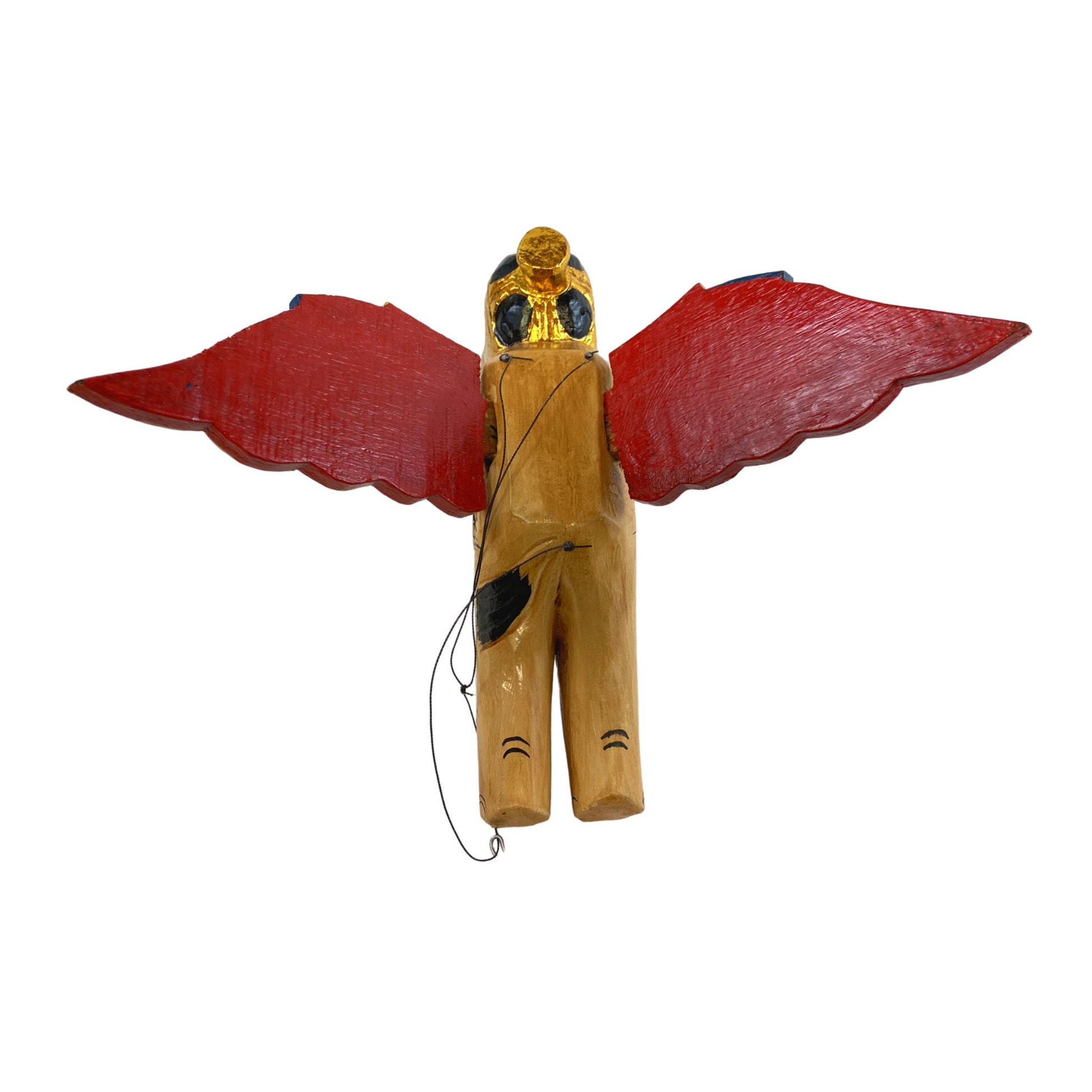 Flying Elephant mobile demon chaser Bali carved wood Balinese folk Art - Acadia World Traders