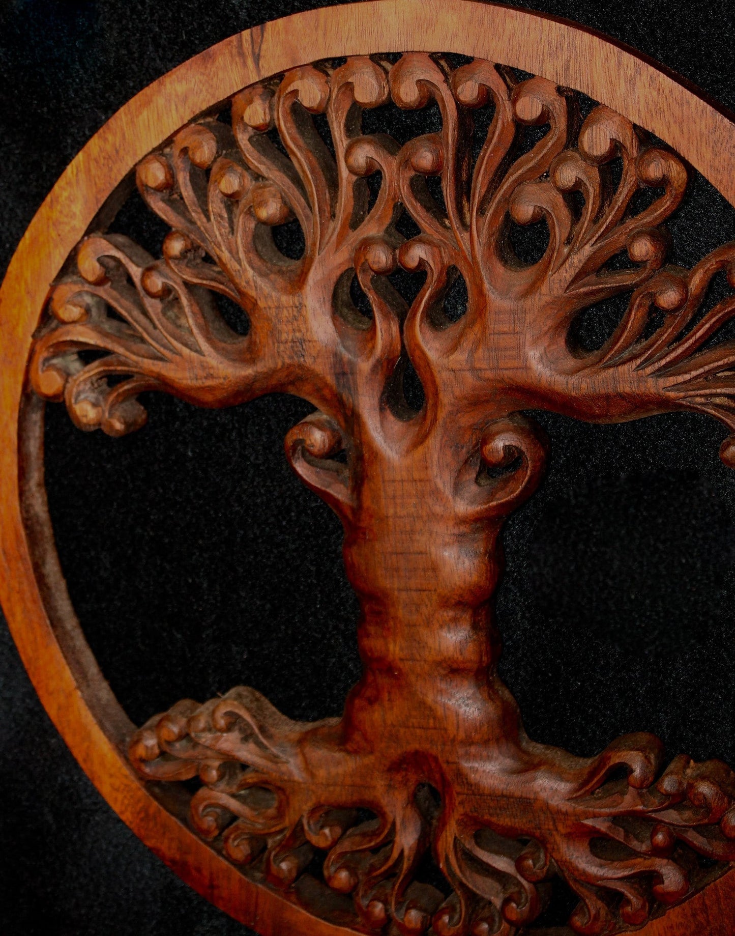 Tree of Life Hand Carved Wood Wall Art Panel - Acadia World Traders