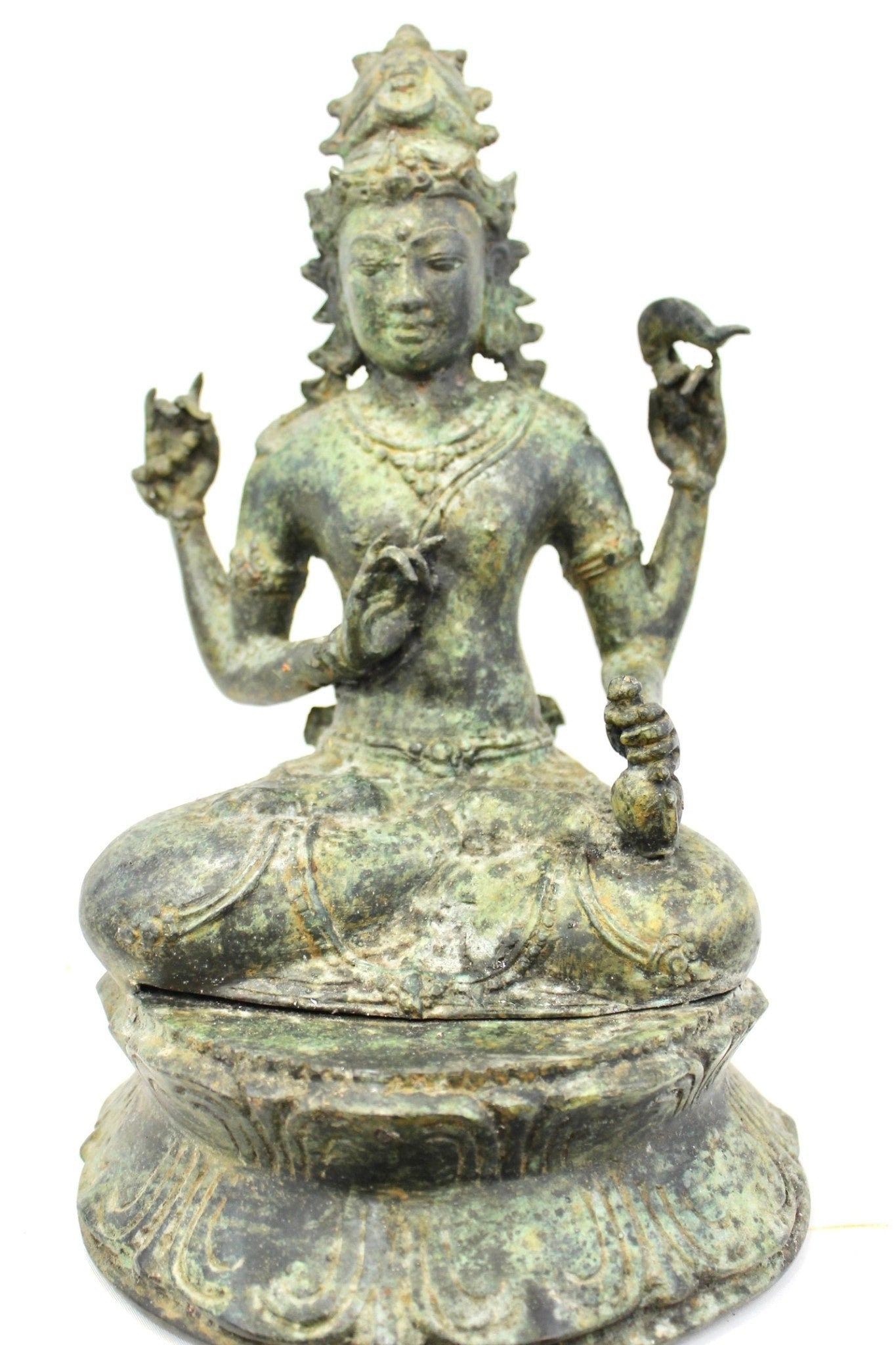 Vintage Shiva Sculpture Seated Lotus Base Bali Hindu art Lost Wax Cast Statue