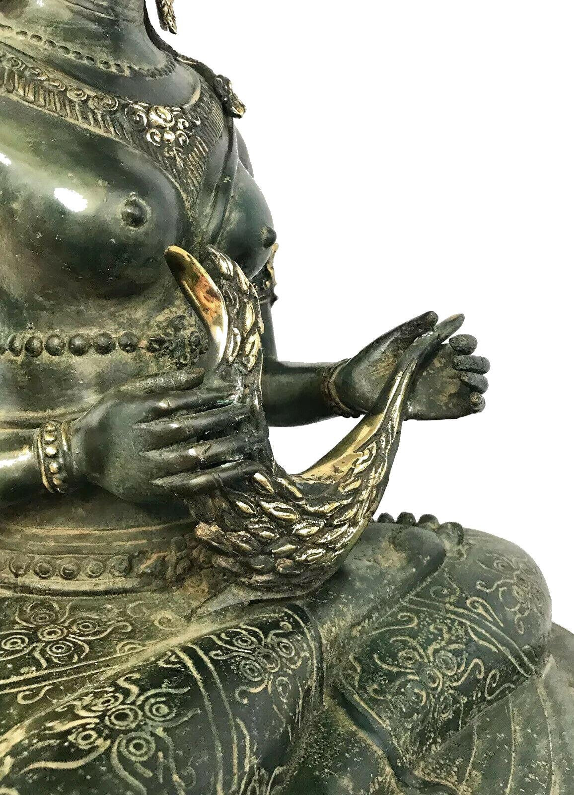 Balinese Bronze Dewi Sri Goddess Sculpture: Goddess of Fertility , Lost Wax Cast Metal Statue