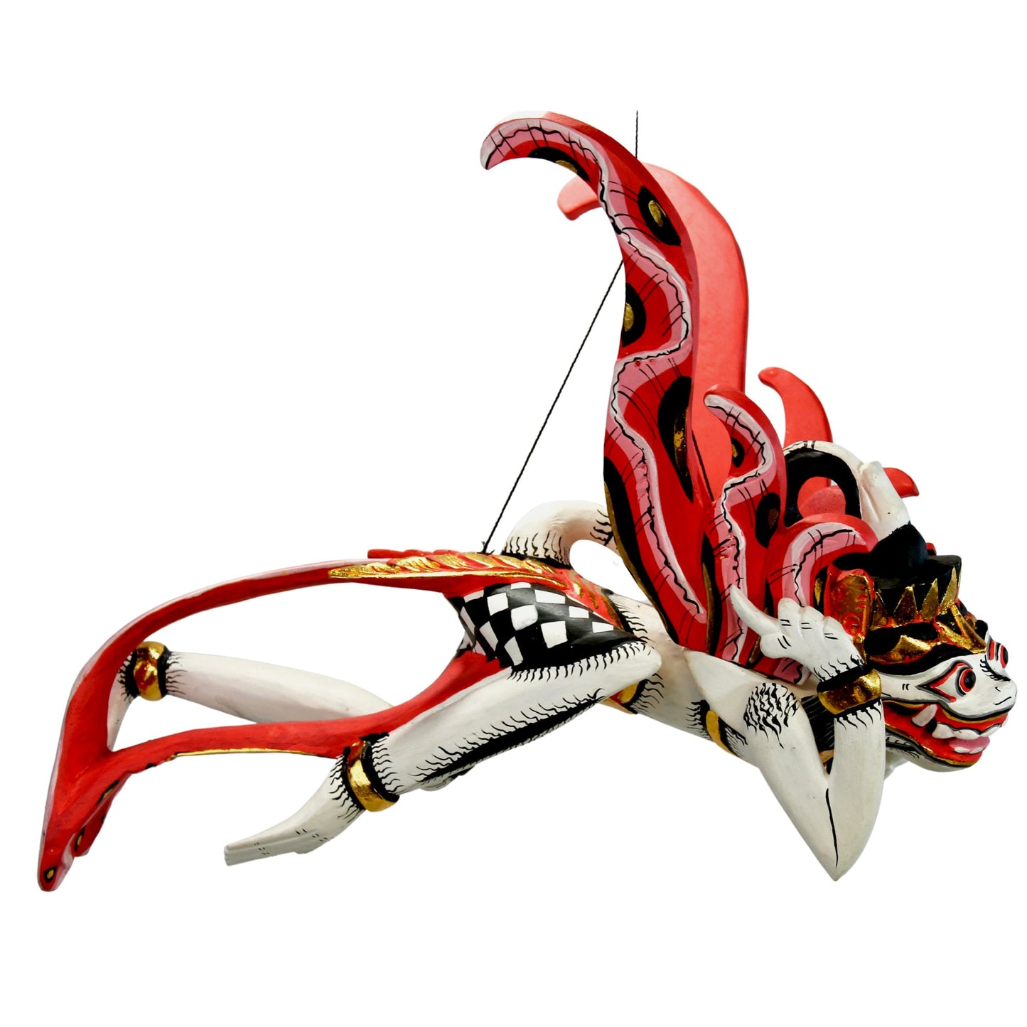 Winged Hanuman Mobile Flying Monkey Spiritchaser Balinese Carved wood Art