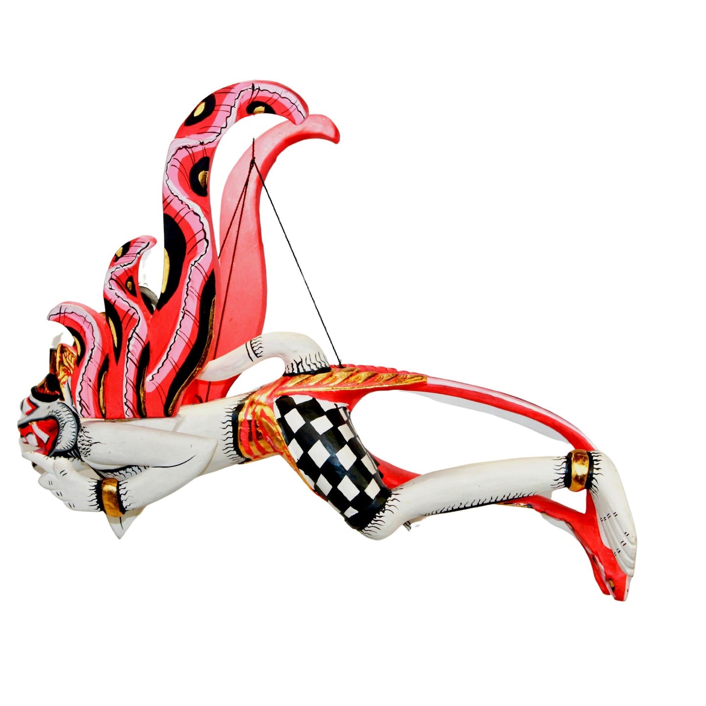 Winged Hanuman Mobile Flying Monkey Spiritchaser Balinese Carved wood Art
