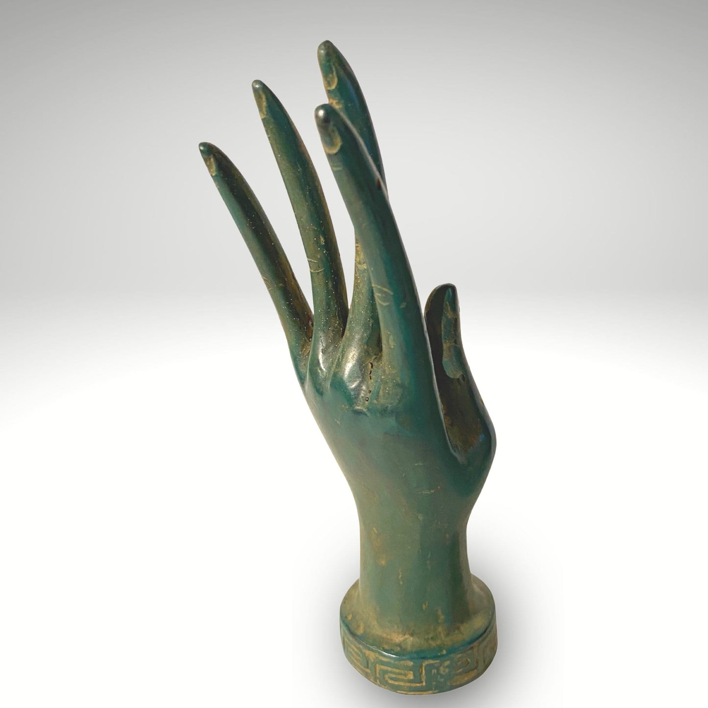 Buddha Abhaya Mudra Hand Sculpture Statue Verdigris Bronze Metal Positive Energy Balinese Art - Acadia World Traders